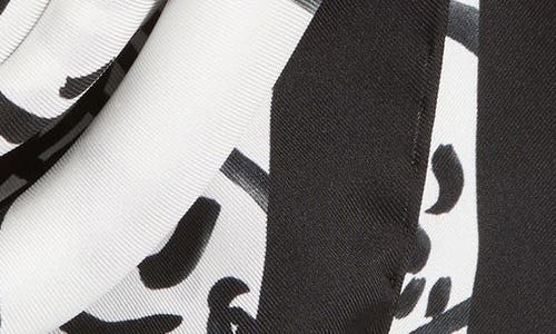 Jacquemus Le Bandana Poisson Square Silk Scarf In Fish Black And White