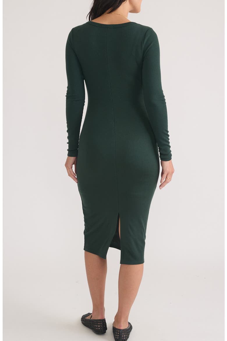 Lexi Long Sleeve Rib Midi Dress, Alternate, color, GREEN