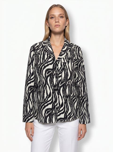 Adelaide Zebra Print Long Sleeve Shirt
