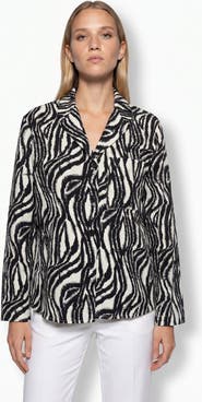 Exquise Adelaide Zebra Print Long Sleeve Shirt