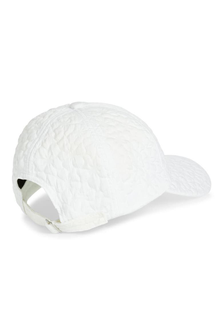 Floral Crepe Baseball Cap, Alternate, color, WHITE