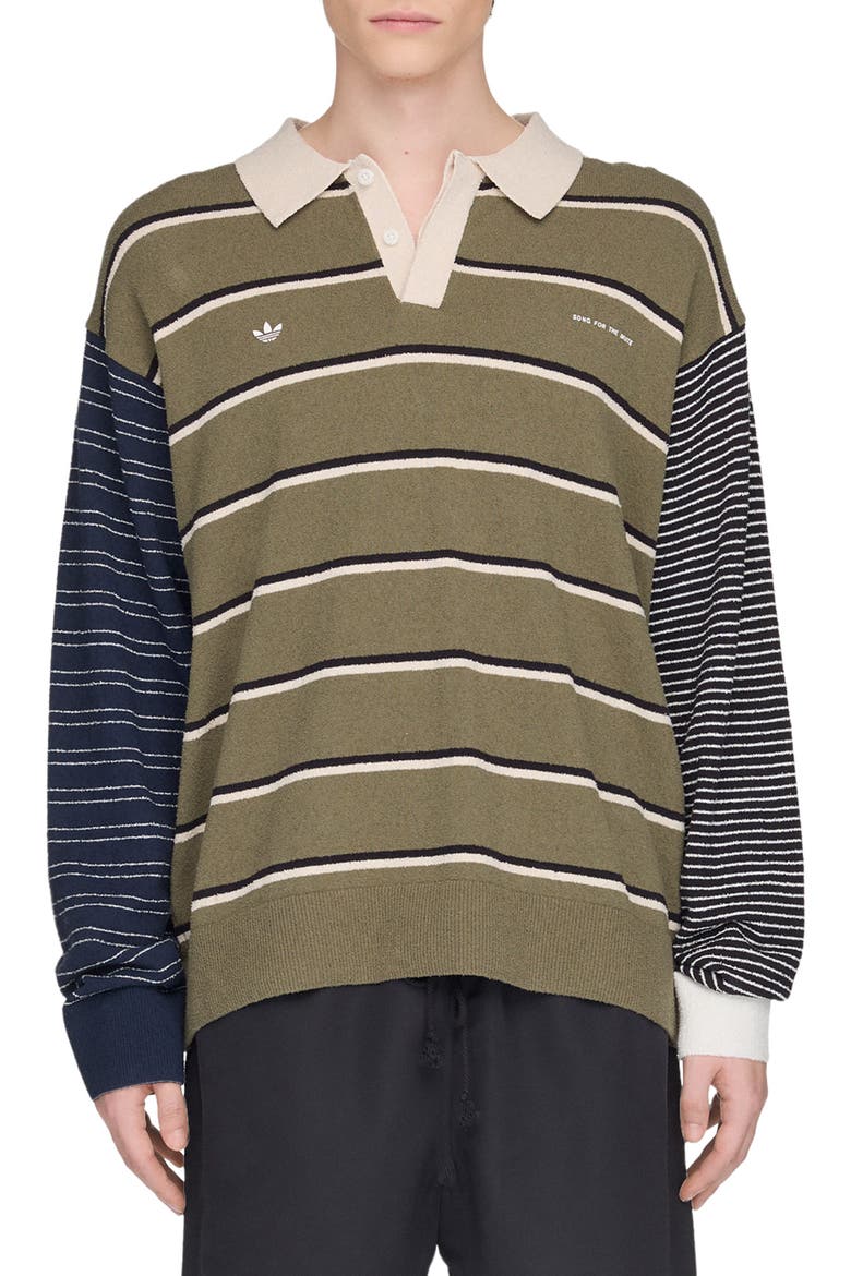 SFTM007 Long Sleeve Polo, Main, color, OLIVE STRATA/ ALUMINA/ BLACK