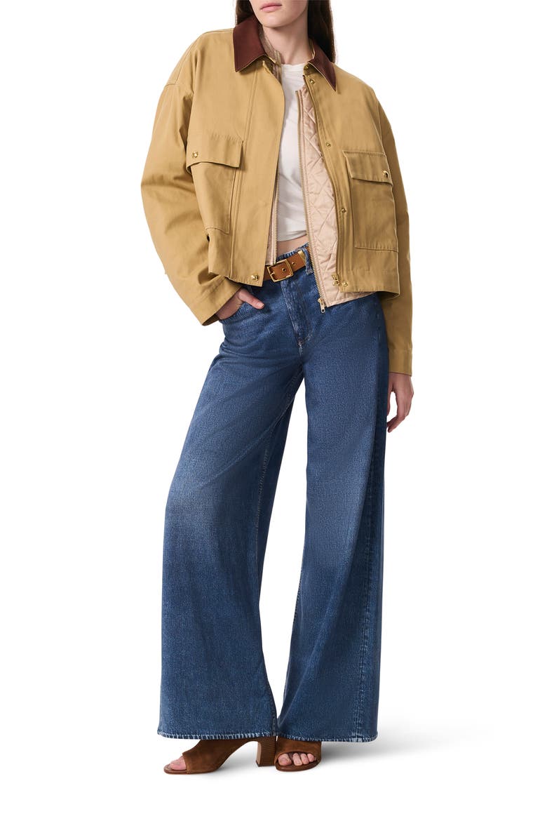 Nonie Cotton Jacket with Removable Lining, Alternate, color, BEIGE