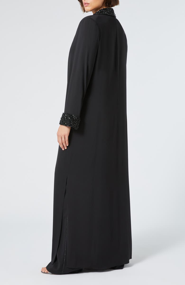 Marina Rinaldi Uranio Beaded Long Sleeve Maxi Shirtdress, Alternate, color, 