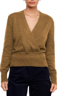 Karen Kane Wrap Front Cotton Blend Sweater