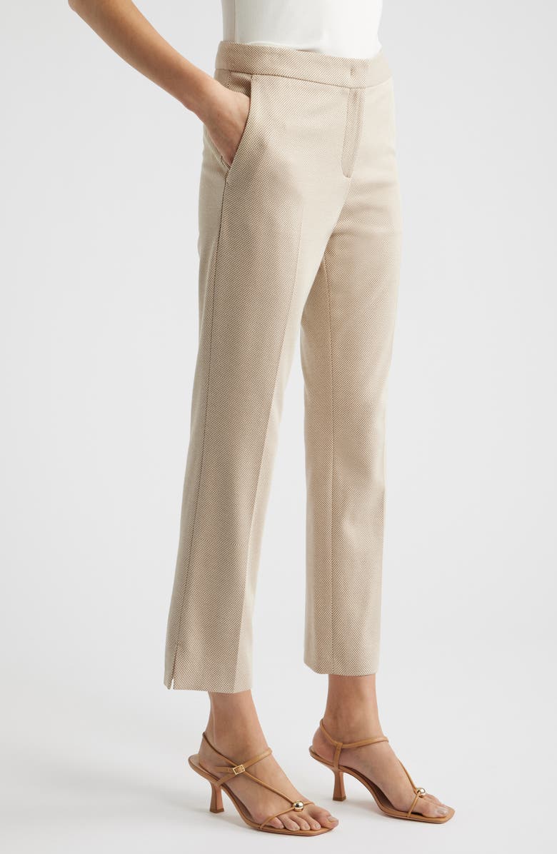 BOSS Tapria Crop Straight Leg Pants, Alternate, color, Beige