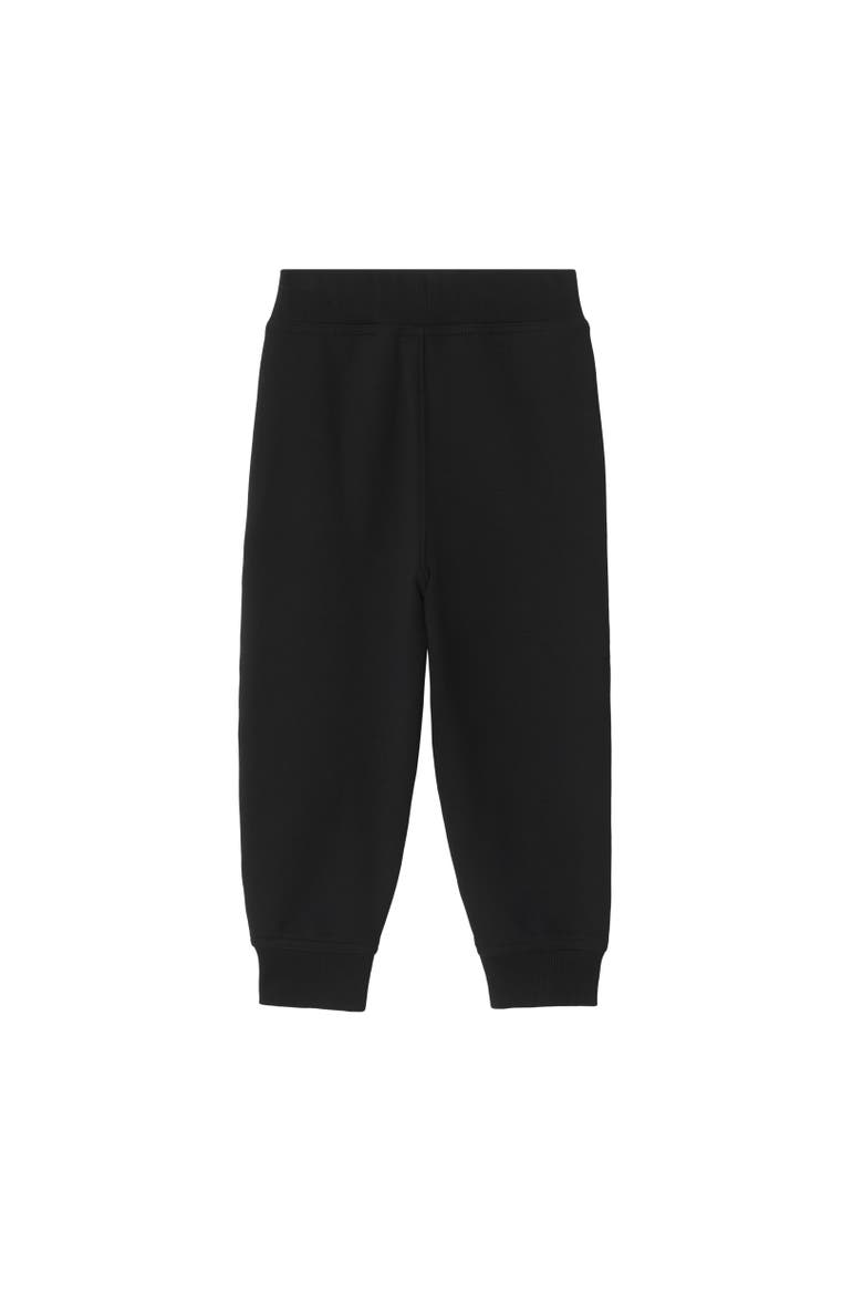 Girls' Check Trim Cotton Jogging Pants, Alternate, color, Black