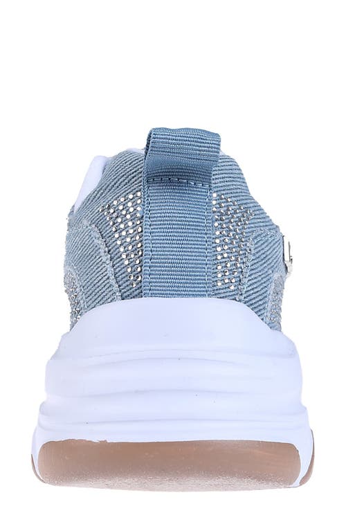 BEBE BEBE RHINESTONE DENIM SNEAKER
