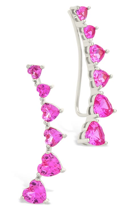 Jillian Cubic Zirconia Heart Ear Climbers