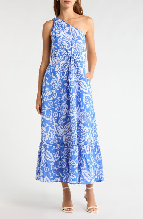 Marny Floral Print One-Shoulder Maxi Dress