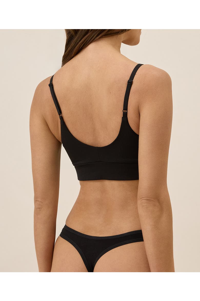 Organic Cotton Everyday Mid Rise Thong 6-Pack, Alternate, color, Black