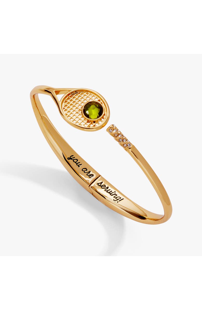 Alex and Ani Tennis Racket 'You Are Serving' Hinge Cuff Bracelet, Main, color, Gold