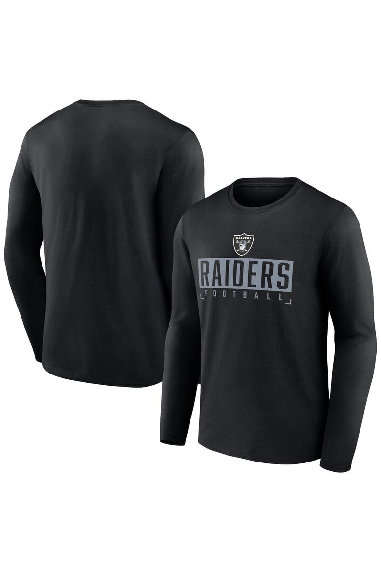 Men's Fanatics Branded Black Las Vegas Raiders Big & Tall Wordmark Long Sleeve T-Shirt, Alternate, color, Black