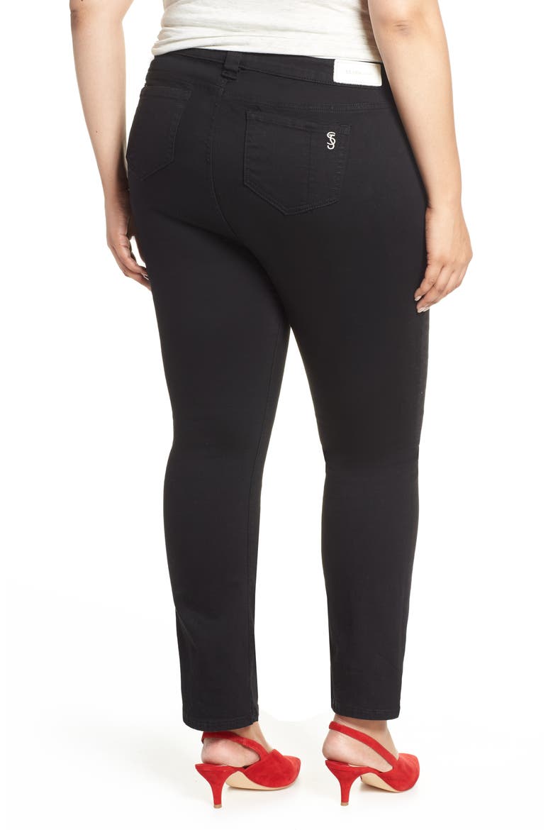 High Waist Bootcut Jeans, Alternate, color, SOLID BLACK