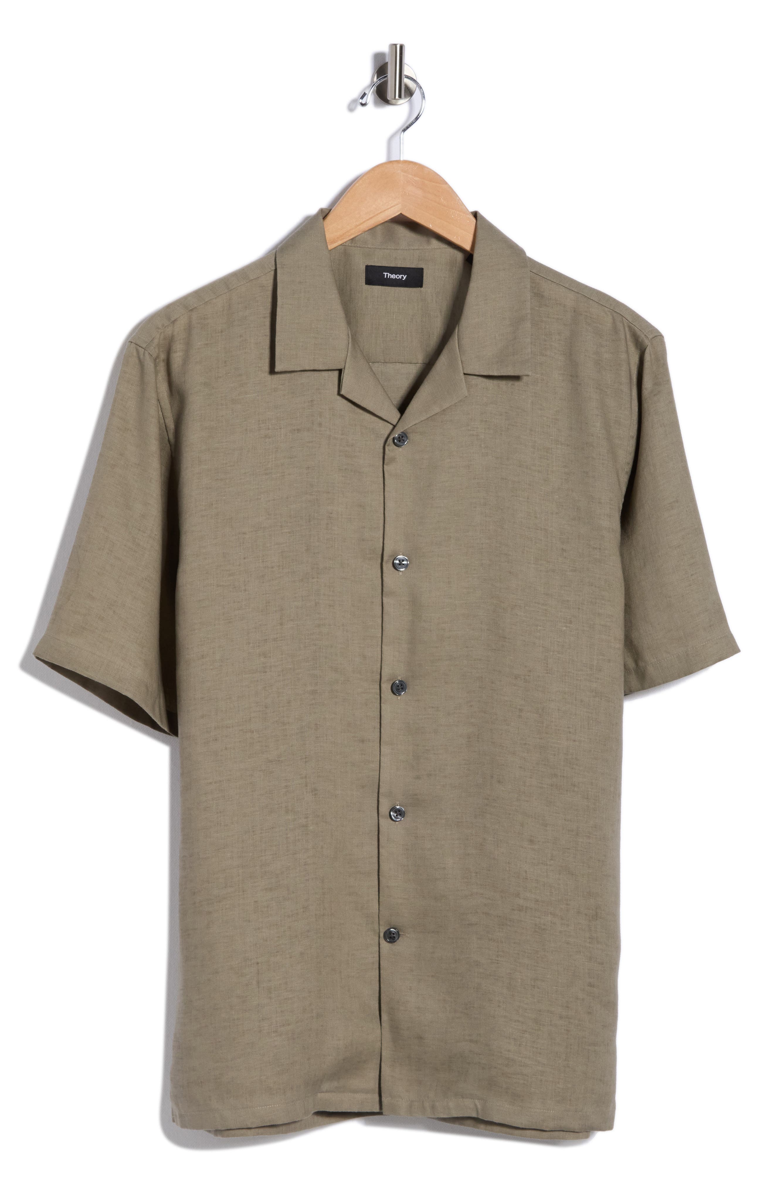 Theory Daze Short Sleeve Linen Button-Up Shirt