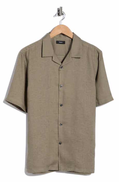 Theory Daze Short Sleeve Linen Button-Up Shirt