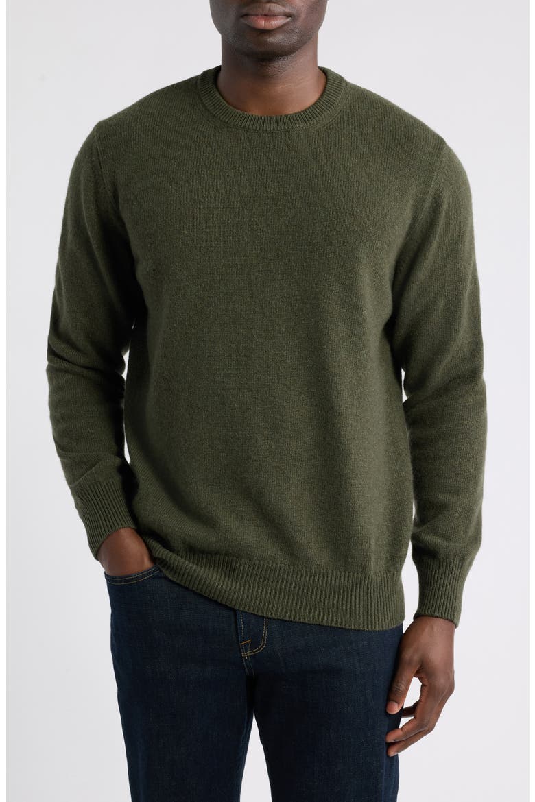 Cashmere Crewneck Sweater, Main, color, MEDIUM GREEN