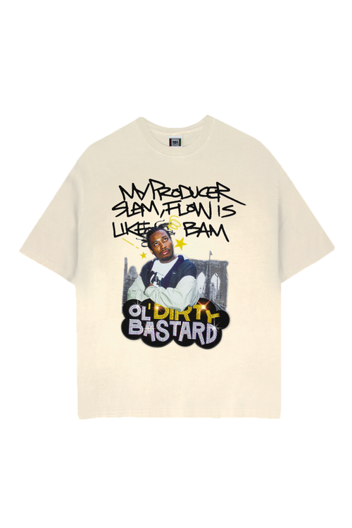 Cross Colours ODB Flow is Like Bam Bling T-Shirt in Off White 
