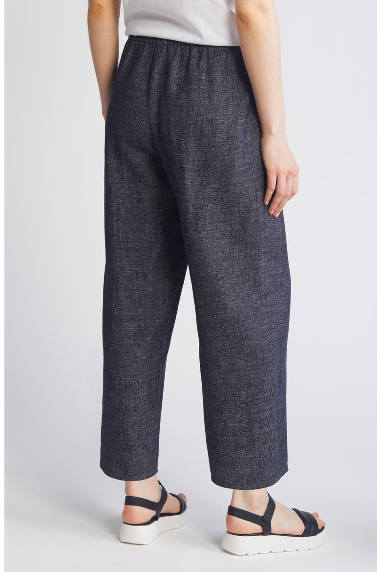 Pleated Hemp & Organic Cotton Straight Leg Ankle Pants, Alternate, color, DENIM