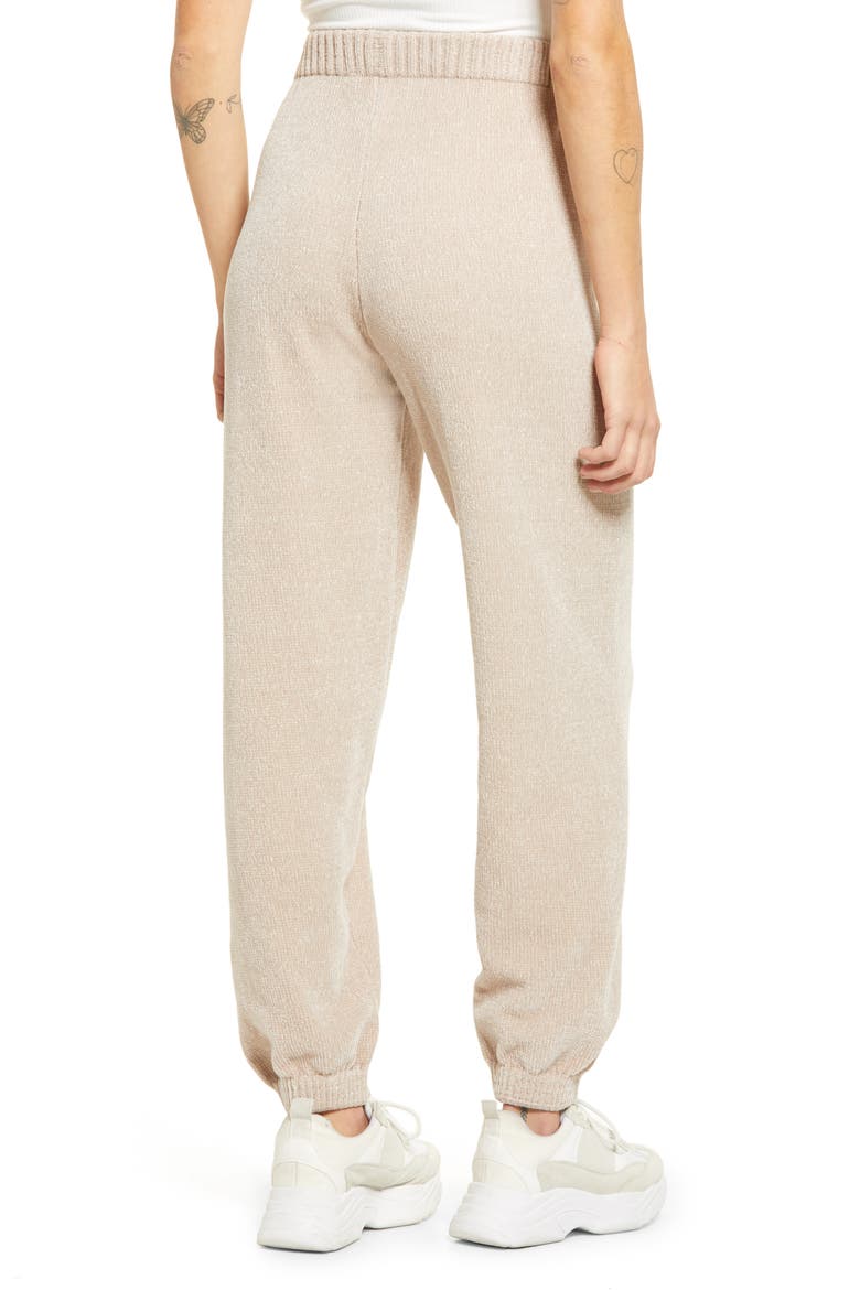 Weekend Chiller Chenille Joggers, Alternate, color, BEIGE