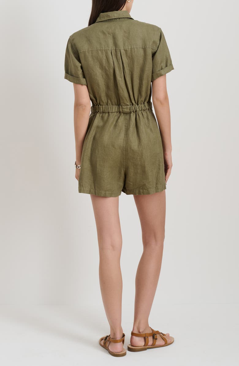 Alex Mill Cassi Linen Romper, Alternate, color, Bay Leaf