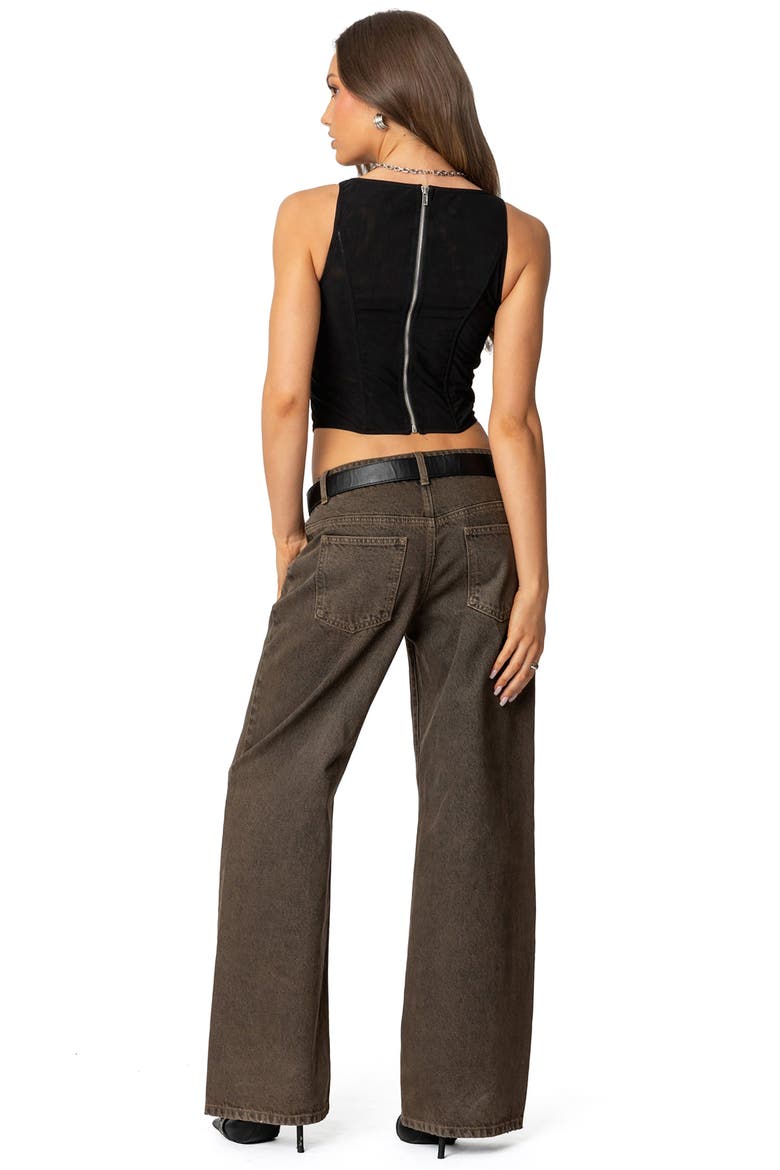Miki Grommet Corset Top, Alternate, color, BLACK