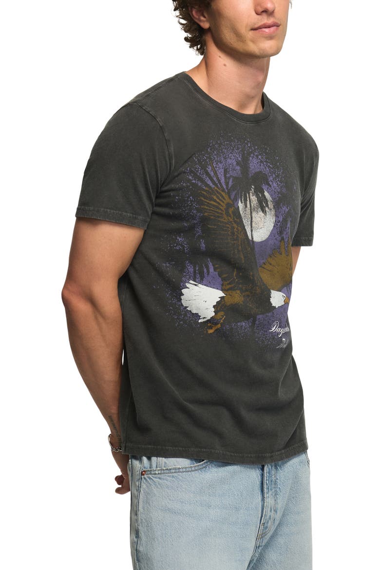Night Eagle Cotton Graphic T-Shirt, Alternate, color, JET BLACK
