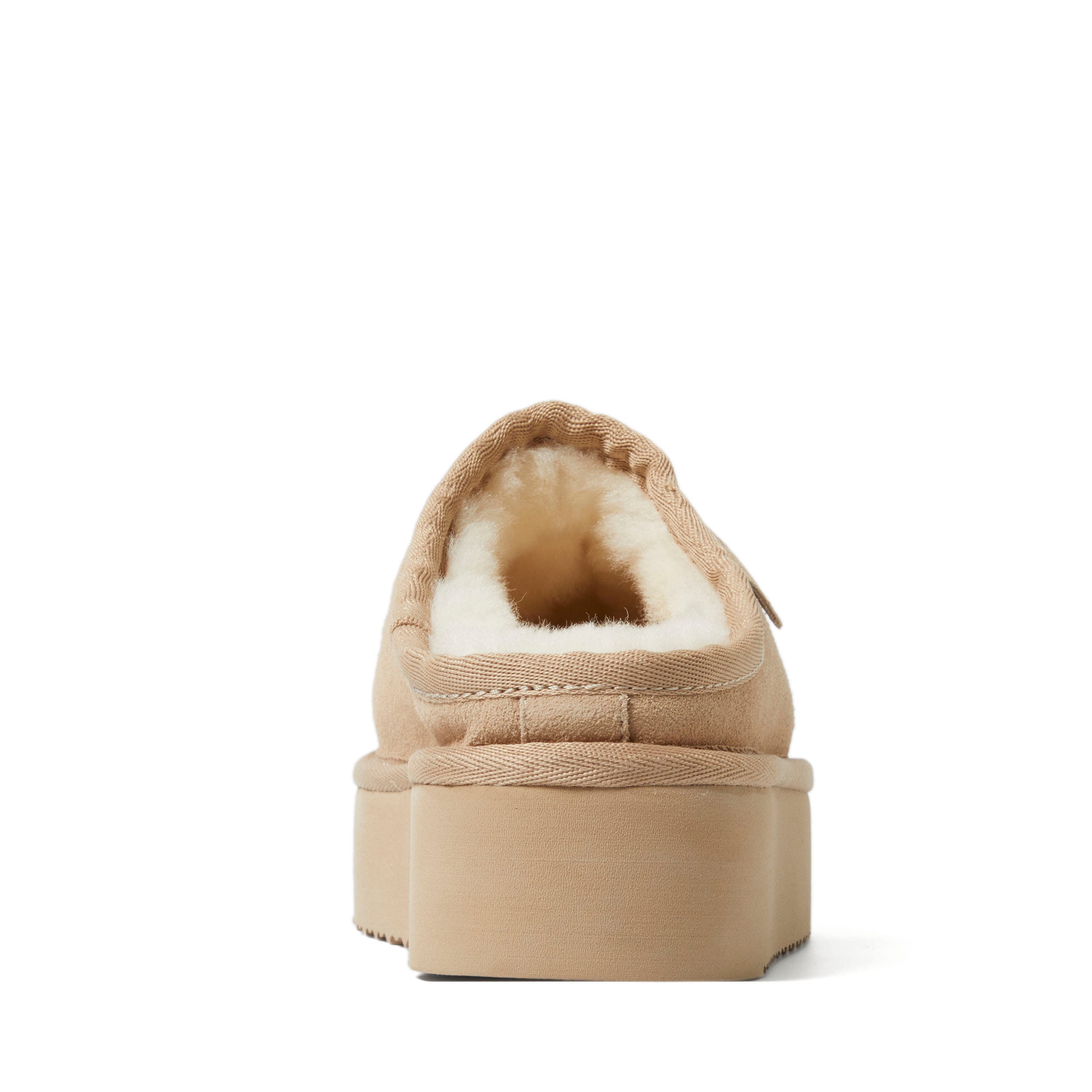 Fireside Queenstown Genuine Shearling Platform Clog Slipper, Alternate, color, Sand