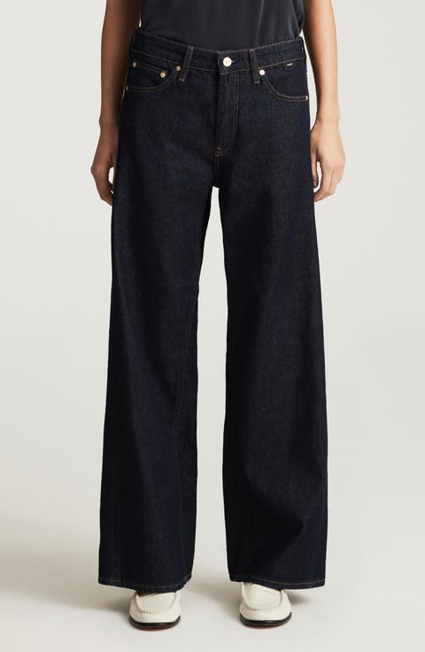 Siena High Waist Ankle Wide Leg Jeans (Rinse Classic)