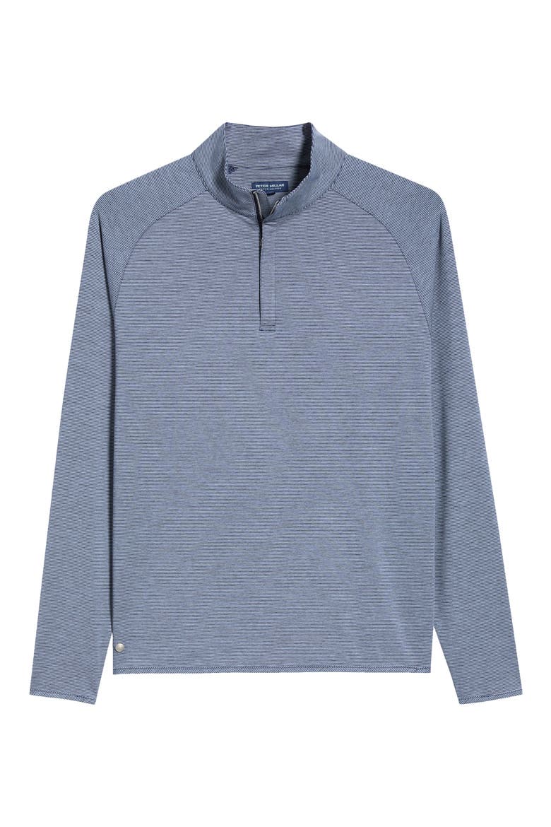 Crown Crafted Stealth Stripe Performance Quarter Zip Pullover, Main, color, NAVY