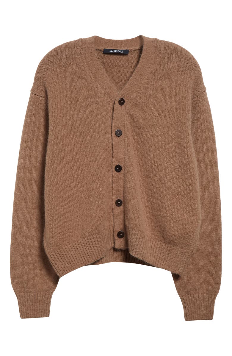 Jacquemus Le Jacquemus Signature Alpaca Blend Cardigan, Alternate, color, Light Brown