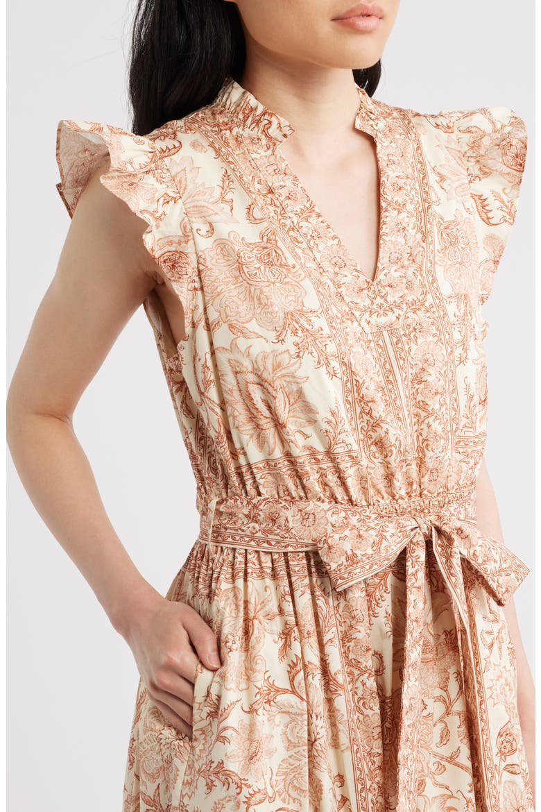 The Eden Print Tie Waist Maxi Dress, Alternate, color, CYPRESS VINE PRINT