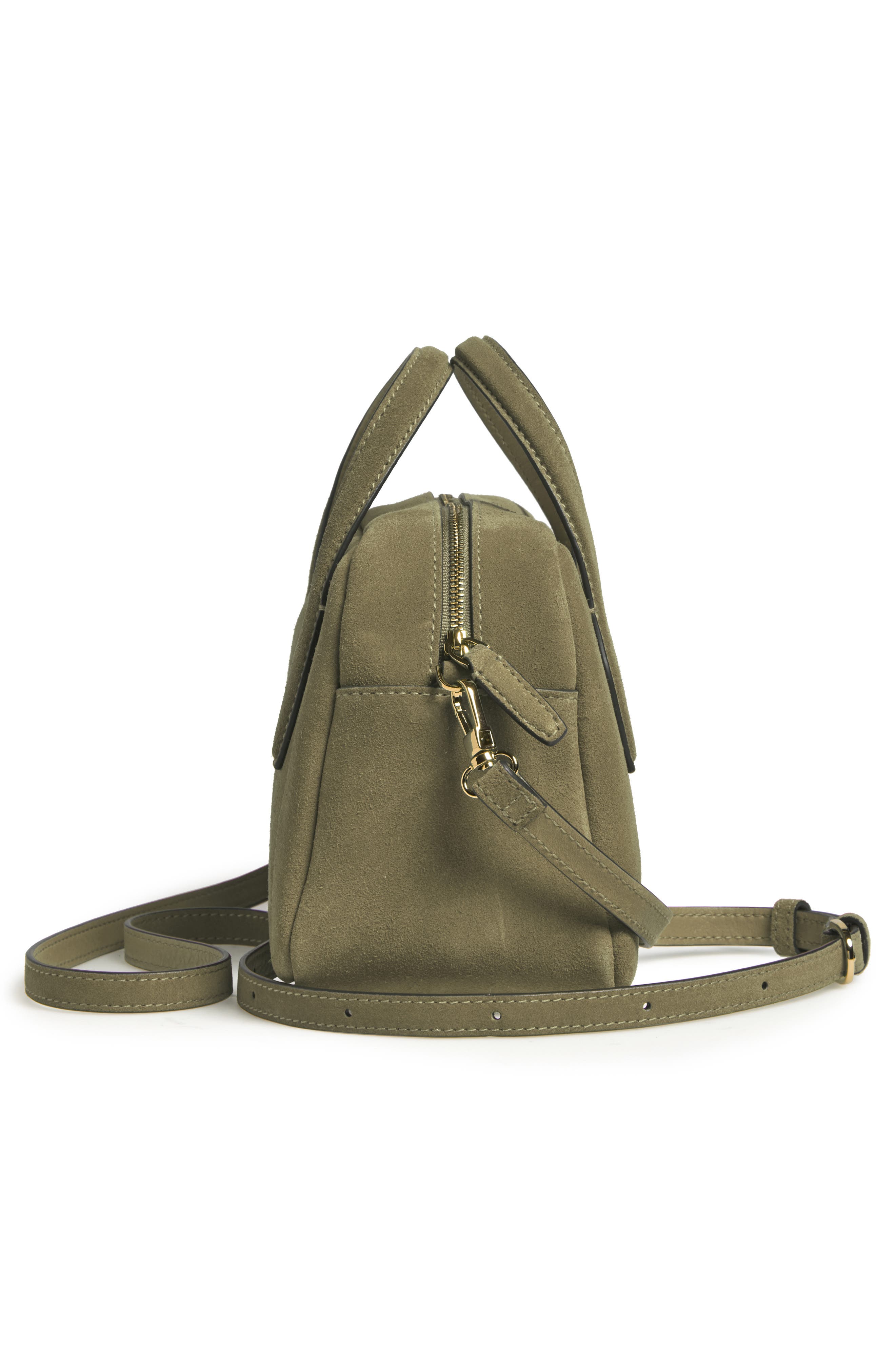 Medium Suede Crossbody Bag, Alternate, color, HIGHLAND GREEN