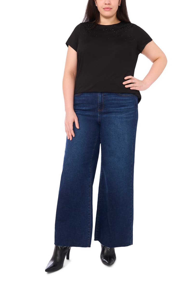 Rhinestone Compression T-Shirt, Alternate, color, RICH BLACK