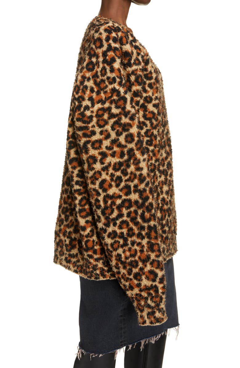Balenciaga Brushed Leopard Print Sweater, Alternate, color,