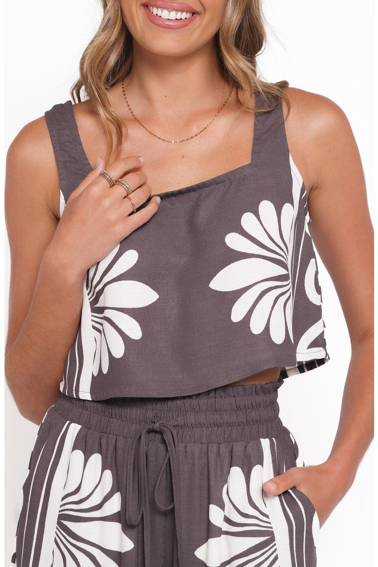 Timothy Linen Blend Square Neck Tank & Wide Leg Pants Set, Alternate, color, ESPRESSO