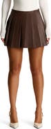 Naked Wardrobe Pleated Faux Leather A-Line Miniskirt