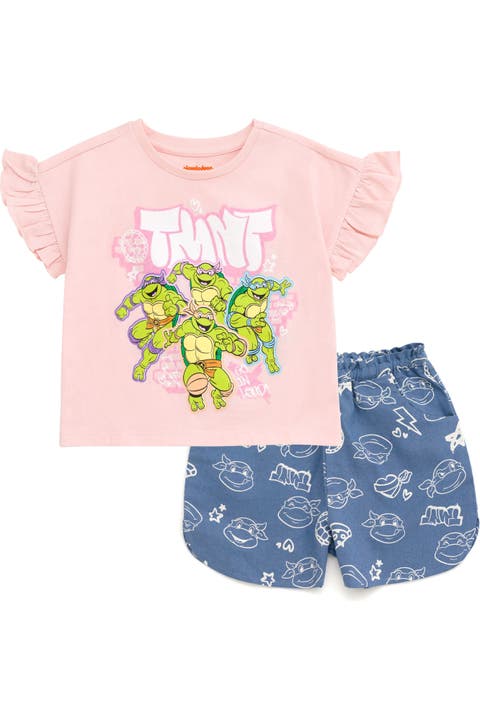 T-Shirt and Chambray Shorts Set