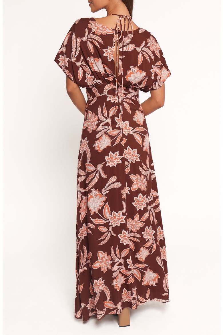 Yolande Plunge Maxi Dress, Alternate, color, ORANGE FLORAL