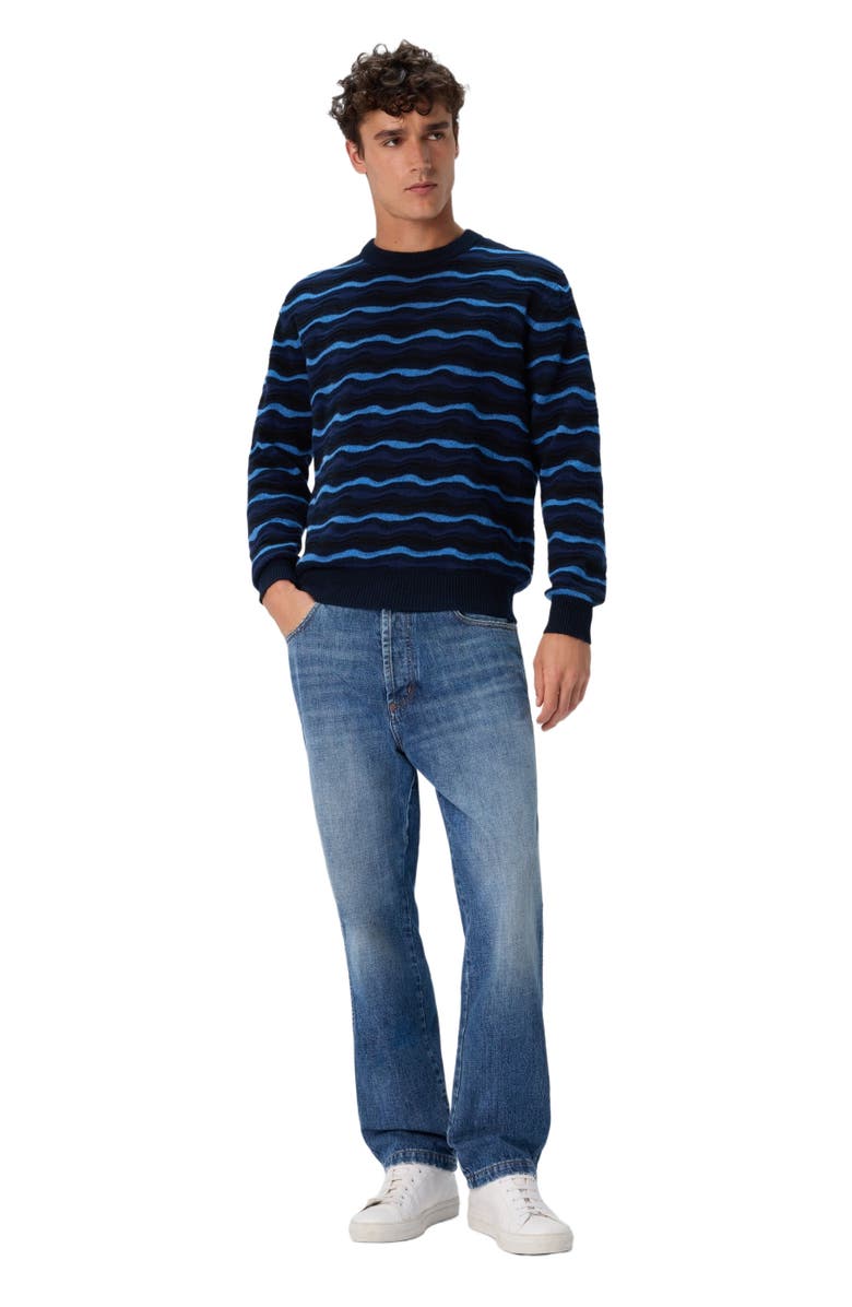 Missoni Crew Neck Sweater With Wave Pattern, Main, color, Blue