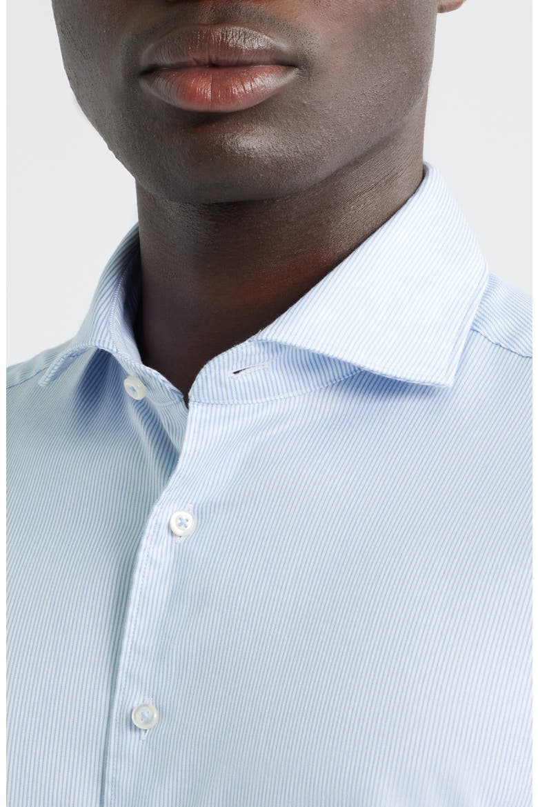 Stripe Non-Iron Cotton Twill Dress Shirt, Alternate, color, SKY