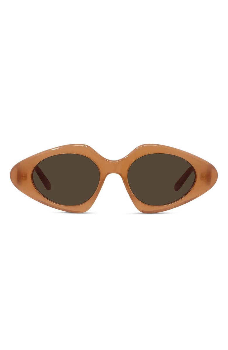 Loewe Slim 50mm Geometric Sunglasses, Main, color, Shiny Black / Brown