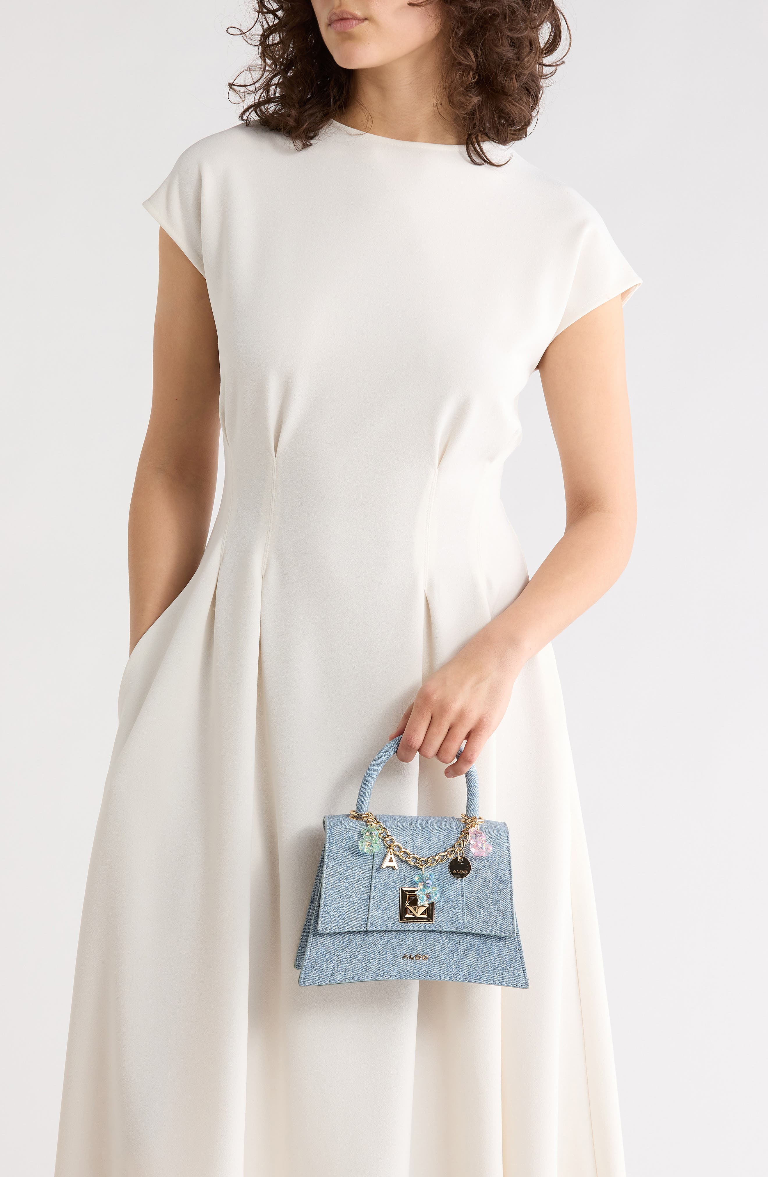 ALDO Lefteye Denim Top Handle Bag, Alternate, color, 