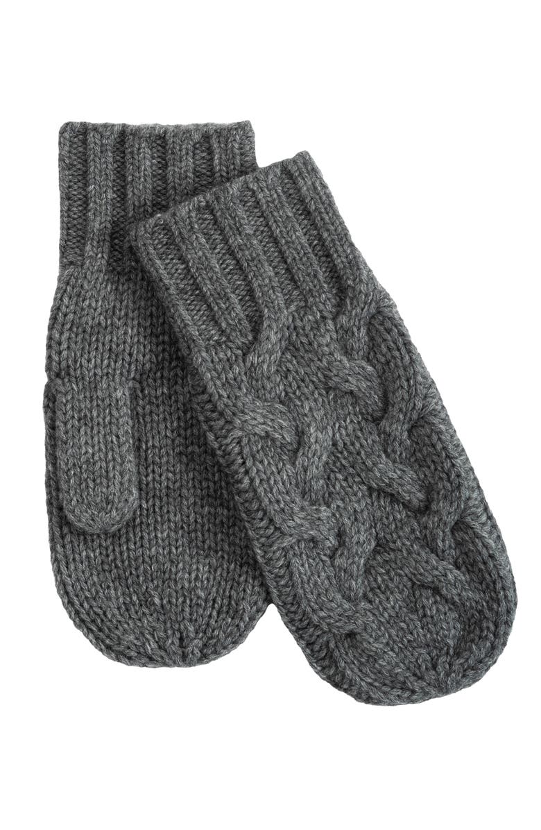 Echo Park Cable Mitten, Alternate, color, Dark Grey
