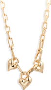 JENNY BIRD Triple Padlock Heart Pendant Chain Necklace