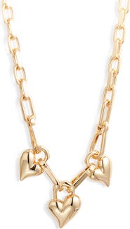 JENNY BIRD Triple Padlock Heart Pendant Chain Necklace