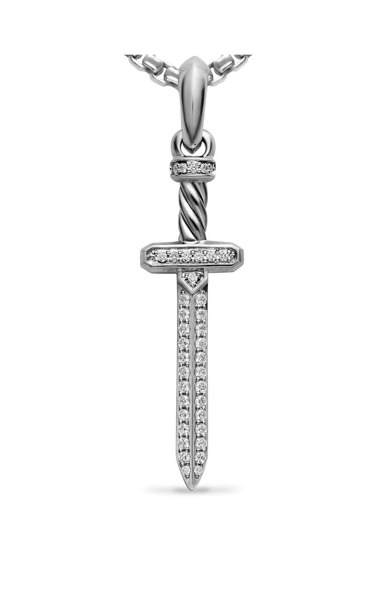 David Yurman Pavé Diamond Sword Amulet, Alternate, color, Silver Pave
