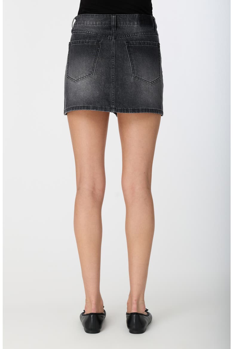 Charli Denim Miniskirt, Alternate, color, BLACK WASH
