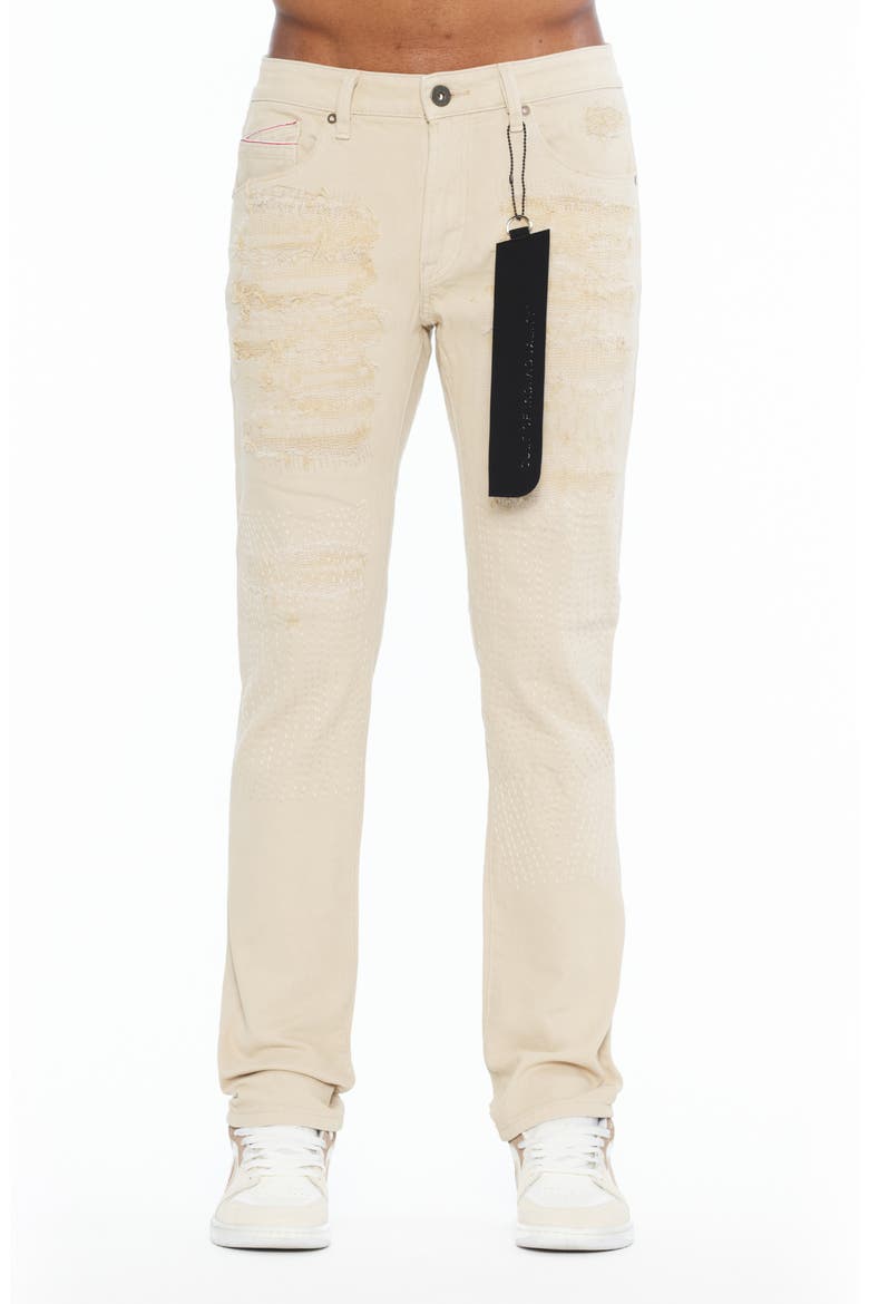 Rocker Distressed Slim Straight Leg Jeans, Main, color, DESTRO