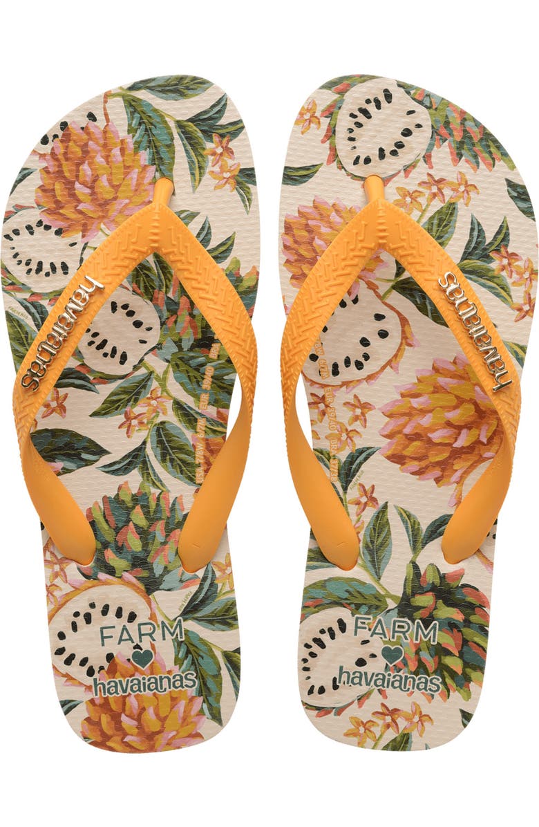 Havaianas x Farm Rio Fresh Fruit Flip Flop, Alternate, color, Pop Yellow